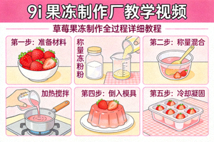 9i果冻制作厂教学视频 - 草莓果冻制作全过程详细教程